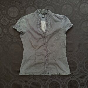 vintage pinstripe button up blouse